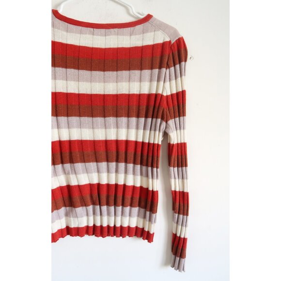Madewell Striped Ribbed Long Sleeve Shirt -Size Large - Picture 5 of 8